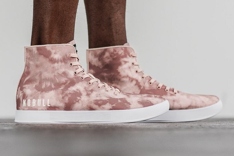 Rose Nobull High-Top Dusty Rose Tie-Dye Canvas Men's Trainers | CA P1444J